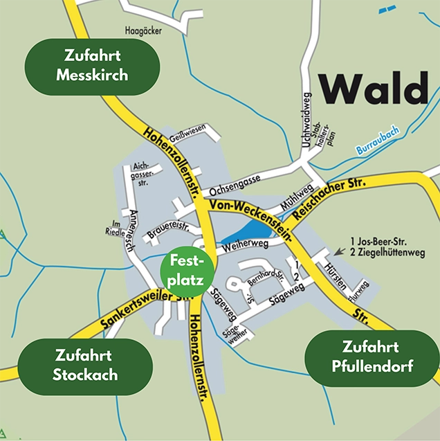 Anfahrt zum Bezirksmusikfest 2026 in Wald